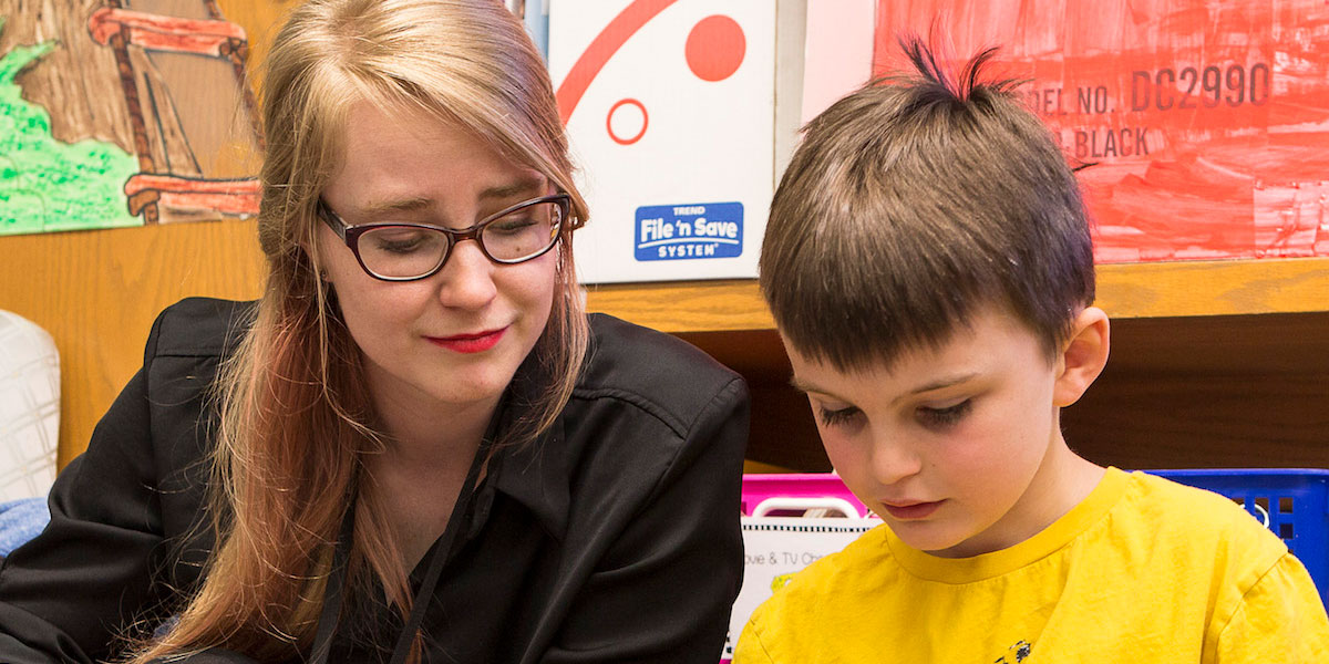 Teacher and student at Franklin Academy